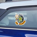 Arabada Sevimli Bebek Var Sticker Yapıştırma 2adet 10CM md1