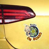 Arabada Sevimli Bebek Var Sticker Yapıştırma 2adet 10CM md2