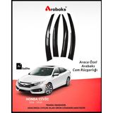 Arabaks Honda Civic 2016-2020 Cam Rüzgarlığı 4'lü Takım (MUGEN TİP, DAYANIKLI MALZEME, KOLAY MONTAJ)