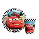 Arabalar Cars (Şimşek Mcqueen) Temalı Karton Tabak Ve Bardak Seti 8+8 Adet