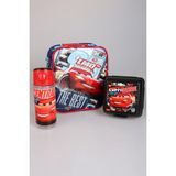 Arabalar "DEKOMUS CEP DEFTERİ HEDİYELİ" LİSANSLI CARS BESLENME ÇANTASI,TRITAN MATARA 500 ML VE 2 KATLI BESLENME KABI/LUNCH BOX SETİ - 12M-Krem