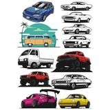 Arabalar Sticker Set-3 13 Parça Telefon, Tablet, Defter, Laptop Sticker
