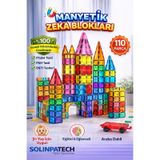 Arabalı 110 Parça 7.5cm Büyük Boy Manyetik Blok Seti | Güçlü Mıknatıslı Zeka Geliştirici Eğitici Oyuncak