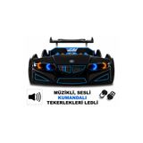 Arabalı Yatak Bmw - Full - Arabalı Yatak Araba Karyola - M9 Serisi - Tekerleri Ledli & Kumandalı