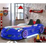 Arabalı Yatak , Jaguar Koltuklu Full Ledli Arabalı Yatak , Mavi