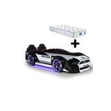 Arabalı Yatak Kapıları Açılan Mustang Full Ledli Kumandalı Ve Müzikli + Ortopedik Yatak