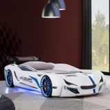 Arabalı Yatak, Mercedes Rüzgarlıklı Full Ledli Arabalı Yatak - Beyaz