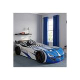 Arabalı Yatak, Turbo Gtı Rüzgarlıklı Ledli Arabalı Çocuk Yatağı, 100X190 Cm - Mavi