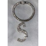 Arabasına Aşıklar Kulübü Swarovski Taşlı Bileklik Anahtarlık S Harfli - Gümüş