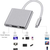 Arabulalaca MACBOOK Neo 13 Inç A18 Çip 2026 Model 4K Type-C To 3 Portlu HDMI - USB - Type-C Çevirici Adaptör