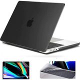 Arabulalaca Macbook Pro 14.2 İnç A3434 / A2442 / A2779 / A2991 / A2918 / A3112 / A3185 / A3401 Kasa koruma M2/M3/M4/M5 ÇİP Kasa Koruma Kılıfı 3 Lü Set Hardcese - Siyah - Gri
