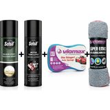 Araç Bakım Seti Selsil Silikon Sprey 500 ml + Motor Temizleme Spreyi 500 ml +Araç Yıkama Süngeri + Süper Emici Oto Kurulama Bezi 50X70 cm - 50 x 70 cm - Silikon + Motor