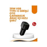Araç Çakmak Girişli 38w Hızlı Şarj Aleti - İki Cihaz Destekli