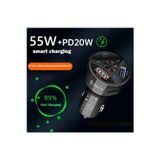 Araç Çakmaklık Şarjı 2 Usb + 20w Pd Şarj Çıkışlı Hızlı Şarj Destekli 55w Qc 3.0