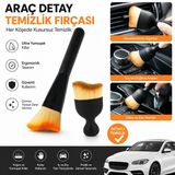Araç Fırça Seti Araç Oto Araba Klima Havalandırma Detaylı Temizlik Fırçası Premium Yumuşak Tüylü Fırça 2'Li Set