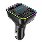 Araç Fm Transmitter Bluetooth Usb Mp3 Sd Kart Çakmaklık Girişli 7 Renk Led Işıklı Araç Kiti