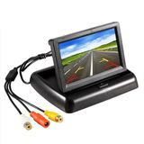 Araç Geri Görüş Monitörü 4.3'' HD TFT LCD Katlanabilir Ekran Gece Görüş Destekli AV Girişli Park Kamerası Monitörü 12V Uyumlu