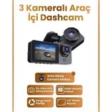 Araç Içi 3 Kameralı Wifi Dashcam Y15 1080P Full Hd Gece Görüşlü G-Sensörlü Kayıt Kamera