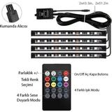 Arac Ici Aydinlatma Kumandali Muzige Duyarli 9 Led Ayak Alti Led - 7 Renk Rgb Pra