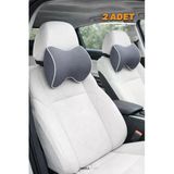 Araç İçi Boyun Destek Yastığı Yumuşak 2 Parça Gri 29X22x11