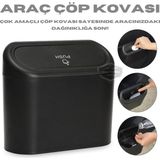 Arac Ici Cop Kovasi Kapakli Portatif Tasinabilir Kulluk Araba Cop Kutusu Oto Organizer Fonksiyonel M - Çok Renkli