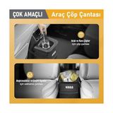 Araç Içi Çöp Kutusu, Oto Çöp Kovası Kapaklı ve Saklama CEPLI%100 Sızdırmaz Organizer Çanta, Su Geçirmez Araba Çöp Kutusu, Çok Amaçlı Araç Içi Düzenleyici Çanta, 8 Lt - Siyah - 000-Siyah - Option-1