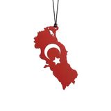 Araç İçi Dikiz Aynası Süsü Türkiye Haritası 9X4 Cm Kırmızı