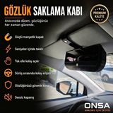 Araç İçi Güneşlik Gözlük Saklama Kabı, Mıknatıslı Premium Tasarım
