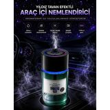 Araç İçi Hava Nemlendirici 120Ml Yıldız Tavan Efektli Sessiz 300Mah Şarjlı Araba Kokusu