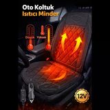 Araç İçi Koltuk Isıtıcısı Oto Isıtmalı Koltuk Minderi Çakmaklık Girişli Isı Ayarlı Tak Çalıştır Siyah 12V 1 Adet