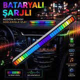 Araç İçi Müzik Ritmine Duyarlı Rgb Ekolayzer Led Işık Çubuğu Bataryalı (1 Adet)