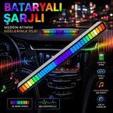 Araç İçi Müzik Ritmine Duyarlı Rgb Ekolayzer Led Işık Çubuğu Bataryalı (1 Adet)
