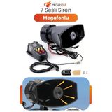 Araç İçi Siren Megafonlu 12V 7 Sesli Anonslu Siren Korna Seti Mikrofonlu