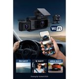 Araç Içi Wifi Dvr Kamera | Full Hd 1080P Dashcam |gece Görüşlü|g-Sensörlü|park Modu|mobil - Siyah