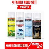 Araç Klima Koku Bombası 4’lü Set 150 ml – Oto Klima Temizleyici ve Kötü Koku Giderici - 600 ml