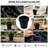 Araç Küllüğü Bardaklık Uyumlu Kapaklı Siyah Plastik Kokusuz Küllük
