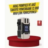 Araç Lastik Şişirme Pompası Ve Akü Takviye Powerbank Bir Arada FRTKGT25DYMXUCZZZRT603ARAÇPOMPASI-4