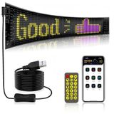 Araç Led Kayan Yazı - RGB Led Ekranlı, Uzaktan Kumandalı, App Kontrollü, 37 cm Uzunluğunda, Yüksek Pixel Görüntü Kalitesi, Cafe Restoran Araç İçi Emojili Led Tabela Kayan Yazı