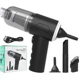 Araç Oto Süpürgesi Şarjlı 120W 6.000PA – Üfleme Özellikli Mini El Süpürgesi Oto Ofis Klavye Kasa Vakum Şişirme Seti - Sarı