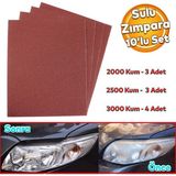 Arac Otomotiv Far Temizle Parlatma Ince Kalin Kum Su Zimpara Kagit Set 2000-2500-3000 Kum (10 Adet)
