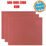 Araç Otomotiv Far Temizleme Parlatma İnce Kalın Su Zımpara Seti Kağıt 500-1000-2000 Kum (3 Adet)