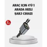 Araç Şarj Cihazı 4 Portlu 66W Hızlı Şarjlı Led Işıklı Ve 180° Dönebilir Mir57367597