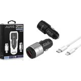 Araç Şarj Cihazı Oto Çakmaklık Pd Şarj Aleti Seti USB + Pd 2 Port Iphone USB C Kablolu 45 W Qc - Siyah - Renk