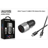 Araç Şarj Cihazı Oto Çakmaklık Şarj Aleti Seti 2 Port/ USB +Type C Kablo Yüksek Hızlı Şarj 45 W Qc Set - Siyah - Renk