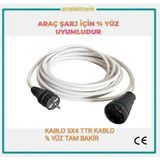 Arac Şarjı Için (1-20 Metre Arasi) 3x2.5 Ttr Ünal Kablo Tam Bakir Uzatma Seyyar Kablo Tüm Araçlara Birebir Uyumludur