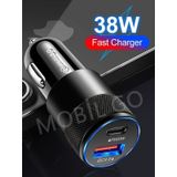 Araç Seyahat Cep Telefonu Şarjı Oto Çakmaklık Şarj Cihazı Type-c Usb Girişli Araba Şarz Aleti 38w 1