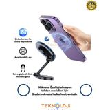 Araç Telefon Tutucu Mıknatıslı Ayarlanabilir Ekstra Dayanıklı Güçlü Mıknatıs Yeni Nesil Çinko Tutucu - Gri