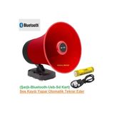 Arac Ustu Miknatisli 50 W Anons Hoparlor (Sarjli-Bluetooth-Usb-Sdkart) Ses Kaydi Yapar Tekrar Eder