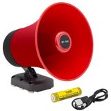 Araç Üstü Mıknatıslı Bluetooth Usb'li 18650 Pilli 50 Watt Harici Horn Hoparlör