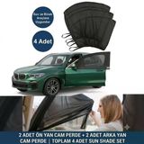 Araç Yan Cam Güneşlik Perde Seti 4 Adet Ön ve Arka Cam